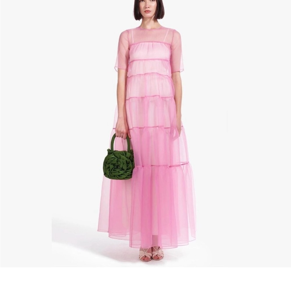 NWT STAUD Hyacinth Pink Tiered Maxi Gown
